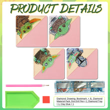Load image into Gallery viewer, 4Pcs Little Yoda Diamond Painting Bookmark Corner Bookmark for Book Lovers
