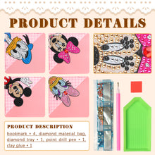 Load image into Gallery viewer, 4Pcs Mickey Mouse Diamond Painting Bookmark Corner Bookmark for Book Lovers
