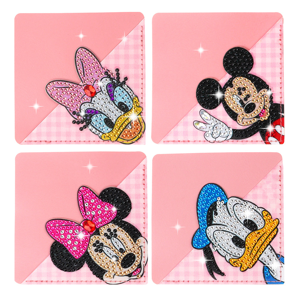 4Pcs Mickey Mouse Diamond Painting Bookmark Corner Bookmark for Book Lovers