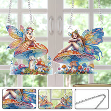 Load image into Gallery viewer, Mushroom Elf Special Shape Diamond Painting Hanging Pendants for Wall Window
