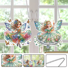 Load image into Gallery viewer, Flower Fairy Special Shape Diamond Painting Hanging Pendants for Wall Window
