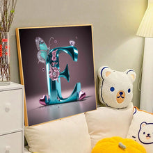 Load image into Gallery viewer, Diamond Painting - Full Round - Butterfly letter E (40*40CM)
