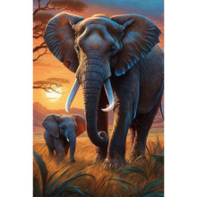 Load image into Gallery viewer, Diamond Painting - Full Round - Elephant in grassland (40*60CM)
