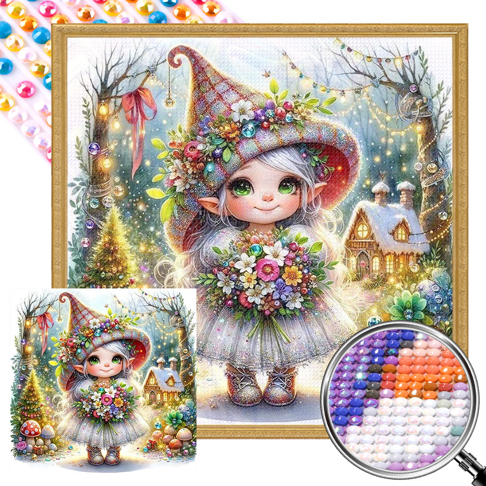 AB Diamond Painting - Full Round - Forest elf little witch (40*40CM)