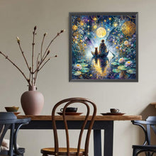 Load image into Gallery viewer, Diamond Painting - Full Round - Fantasy Lotus Pond Child and Dog (40*40CM)
