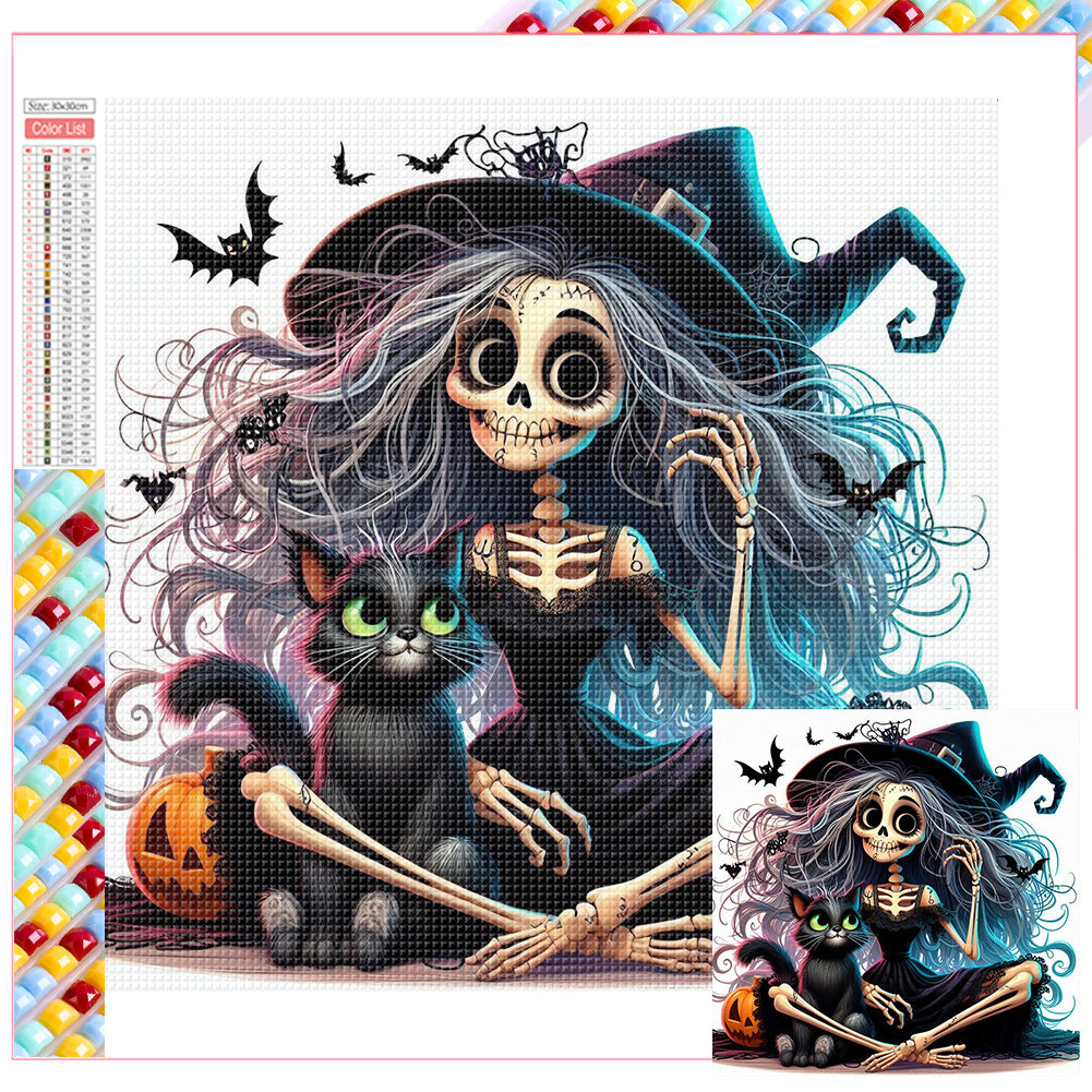 Diamond Painting - Full Square - Halloween Skeleton Witch (30*30CM)