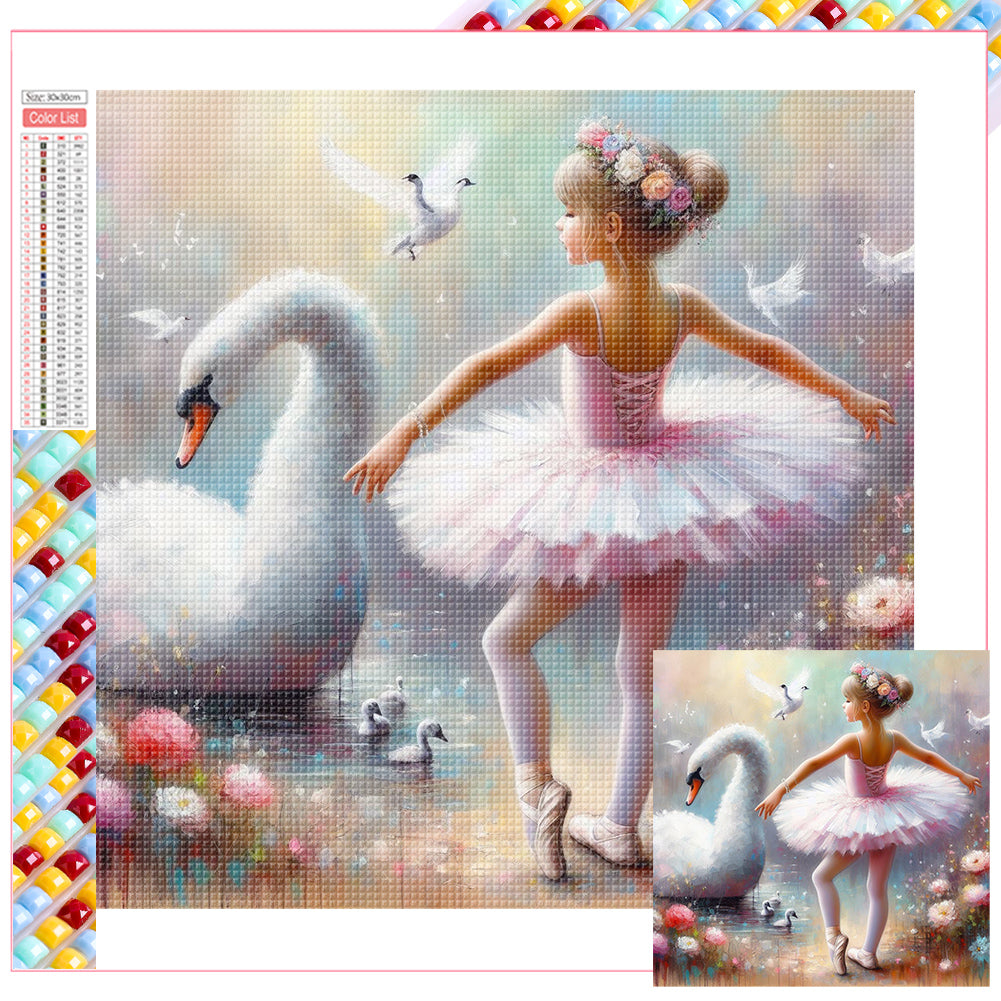 Diamond Painting - Full Square - Little Swan (30*30CM)