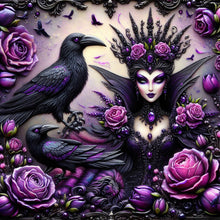 Load image into Gallery viewer, Diamond Painting - Full Round - Dark Queen and Purple Rose (40*40CM)
