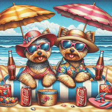 Load image into Gallery viewer, Diamond Painting - Full Round - Dog Sunbathing on the Beach (30*30CM)
