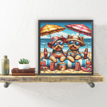 Load image into Gallery viewer, Diamond Painting - Full Round - Dog Sunbathing on the Beach (30*30CM)
