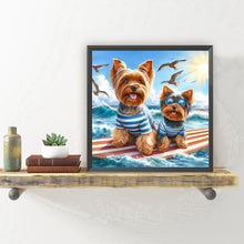 Load image into Gallery viewer, Diamond Painting - Full Round - Two Surfing Puppies (30*30CM)
