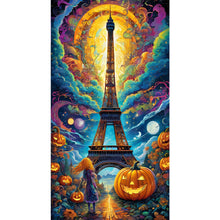 Load image into Gallery viewer, Diamond Painting - Full Round - Horror Halloween Under the Paris Tower (40*70CM)
