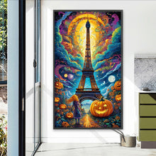 Load image into Gallery viewer, Diamond Painting - Full Round - Horror Halloween Under the Paris Tower (40*70CM)
