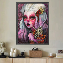 Load image into Gallery viewer, Diamond Painting - Full Round - White Hair Big Eyes Horror Girl (40*50CM)
