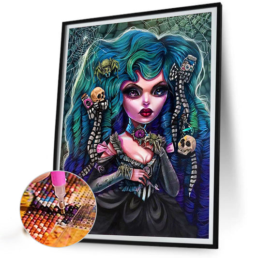Diamond Painting - Full Round - Big Eyes Horror Spider Girl (40*50CM)