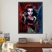 Load image into Gallery viewer, Diamond Painting - Full Round - Big Eyes Horror Girl and Bat (40*50CM)
