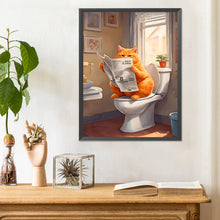 Load image into Gallery viewer, Diamond Painting - Full Round - Squatting Toilet Cat (30*40CM)
