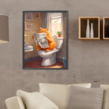 Load image into Gallery viewer, Diamond Painting - Full Round - Squatting Toilet Cat (30*40CM)
