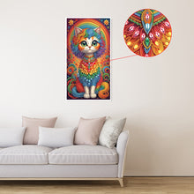 Load image into Gallery viewer, Diamond Painting - Partial Special Shaped - Colorful cat (40*70CM)

