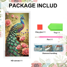 Load image into Gallery viewer, Diamond Painting - Partial Special Shaped - Elegant peacock (40*70CM)
