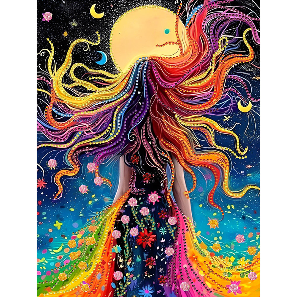Diamond Painting - Partial Special Shaped - Colorful goddess (30*40CM)