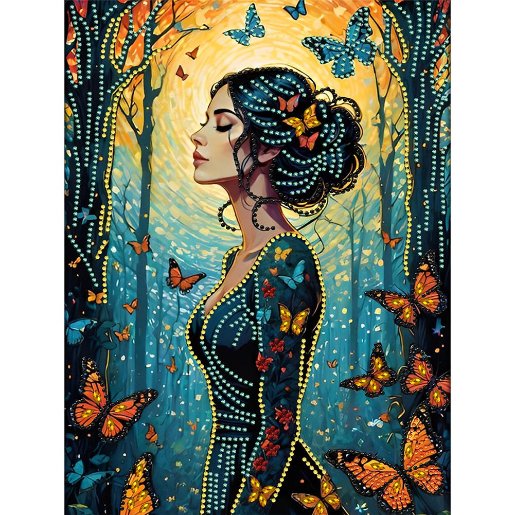 Diamond Painting - Partial Special Shaped - Colorful goddess (30*40CM)