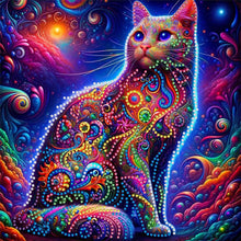 Load image into Gallery viewer, Diamond Painting - Partial Special Shaped - Colorful cat (30*30CM)
