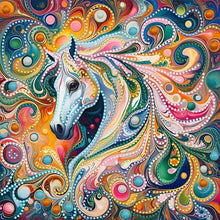 Load image into Gallery viewer, Diamond Painting - Partial Special Shaped - Colorful horse (30*30CM)
