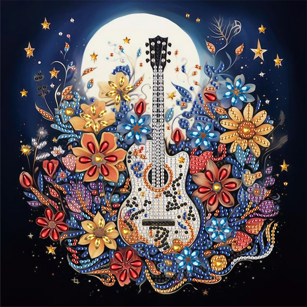 Diamond Painting - Partial Special Shaped - Guitar bouquet (30*30CM)