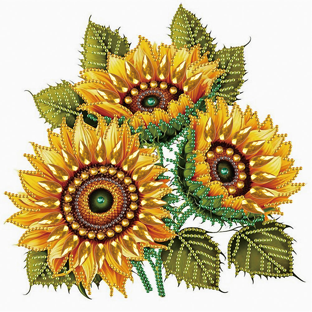 Diamond Painting - Partial Special Shaped - Sunflower bouquet (30*30CM)