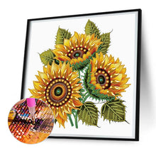 Load image into Gallery viewer, Diamond Painting - Partial Special Shaped - Sunflower bouquet (30*30CM)

