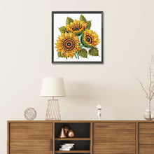 Load image into Gallery viewer, Diamond Painting - Partial Special Shaped - Sunflower bouquet (30*30CM)
