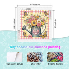 Load image into Gallery viewer, Diamond Painting - Partial Special Shaped - Watering can bouquet (30*30CM)
