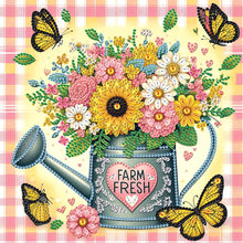 Load image into Gallery viewer, Diamond Painting - Partial Special Shaped - Watering can bouquet (30*30CM)

