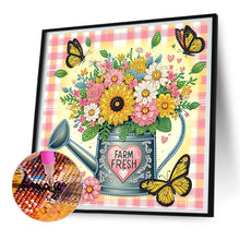 Load image into Gallery viewer, Diamond Painting - Partial Special Shaped - Watering can bouquet (30*30CM)
