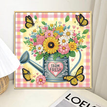 Load image into Gallery viewer, Diamond Painting - Partial Special Shaped - Watering can bouquet (30*30CM)
