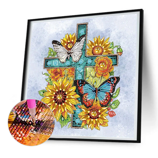 Diamond Painting - Partial Special Shaped - Cross (30*30CM)