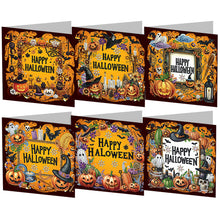 Load image into Gallery viewer, 6Pcs Special Shape Happy Halloween Pirate Diamond Painting Greeting Card Kit
