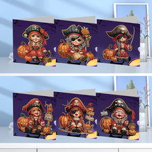 Load image into Gallery viewer, 6Pcs Special Shape Halloween Pirate Diamond Painting Greeting Card Kit for Kids

