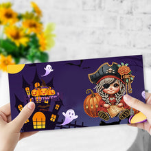 Load image into Gallery viewer, 6Pcs Special Shape Halloween Pirate Diamond Painting Greeting Card Kit for Kids
