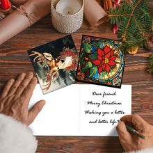 Load image into Gallery viewer, 12Pcs Christmas Santa Claus Special Shape Diamond Panting Greeting Card
