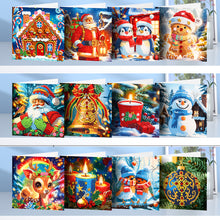 Load image into Gallery viewer, 12Pcs Christmas Santa Claus Special Shape Diamond Panting Greeting Card
