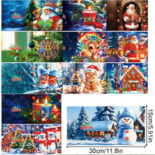 Load image into Gallery viewer, 12Pcs Christmas Santa Claus Special Shape Diamond Panting Greeting Card
