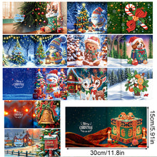 Load image into Gallery viewer, 12Pcs Christmas Santa Claus Special Shape Diamond Panting Greeting Card

