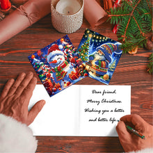 Load image into Gallery viewer, 12Pcs Christmas Santa Claus Special Shape Diamond Panting Greeting Card
