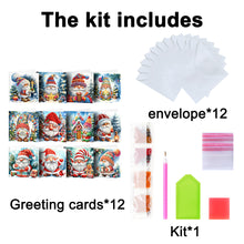 Load image into Gallery viewer, 12Pcs Christmas Santa Claus Special Shape Diamond Panting Greeting Card
