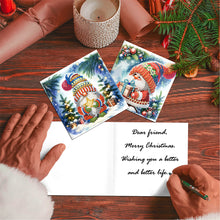 Load image into Gallery viewer, 12Pcs Christmas Santa Claus Special Shape Diamond Panting Greeting Card

