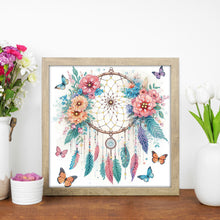 Load image into Gallery viewer, Diamond Painting - Partial Special Shaped - Dream Catcher and Flowers (30*30CM)
