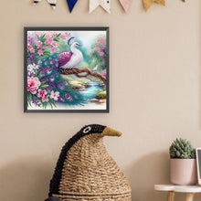 Load image into Gallery viewer, Diamond Painting - Partial Special Shaped - Peacock and Flowers (30*30CM)
