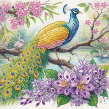 Load image into Gallery viewer, Diamond Painting - Partial Special Shaped - Peacock and Flowers (30*30CM)
